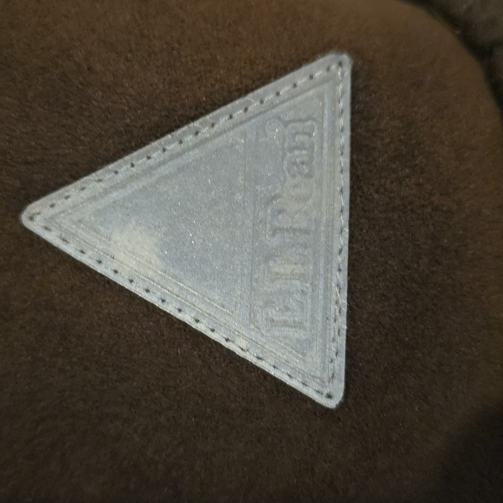 L. L. Bean Girls Faux Brown Suede Hooded Jacket Sherpa Lining Trim  L/14-16 READ - Picture 8 of 13